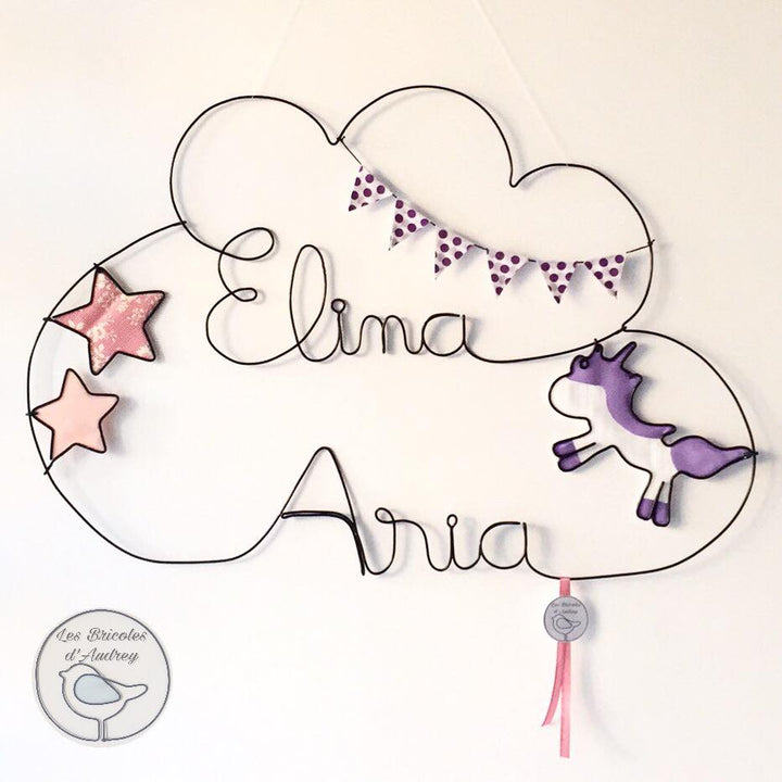 Mobile Prénom Nuage Jumeaux à personnaliser