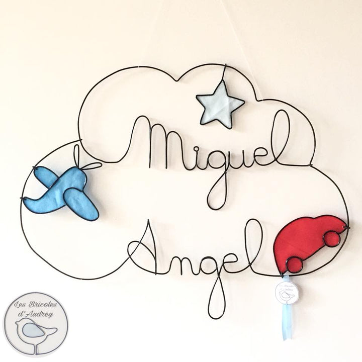 Mobile Prénom Nuage Jumeaux à personnaliser