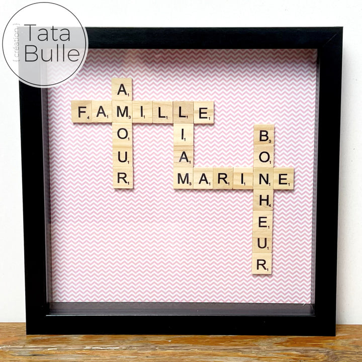Cadre Scrabble Famille - Noir