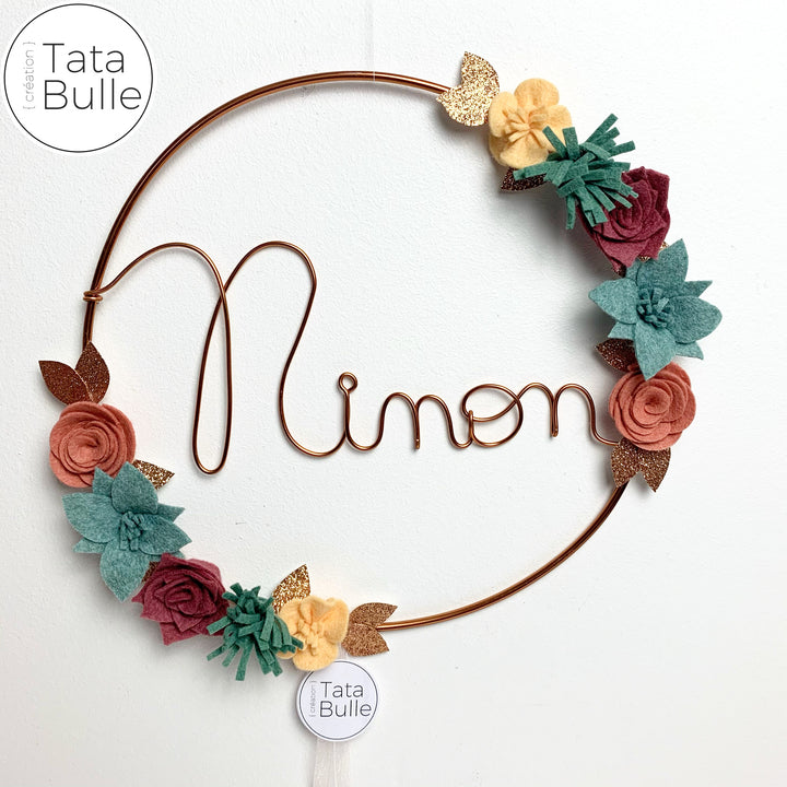 Couronne Prénom Fleurie à personnaliser