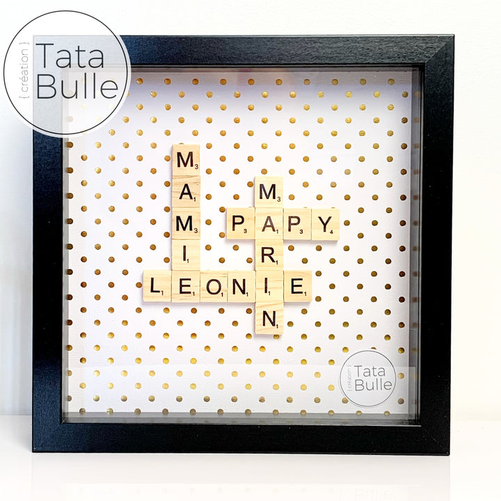 Cadre Scrabble Famille - Noir