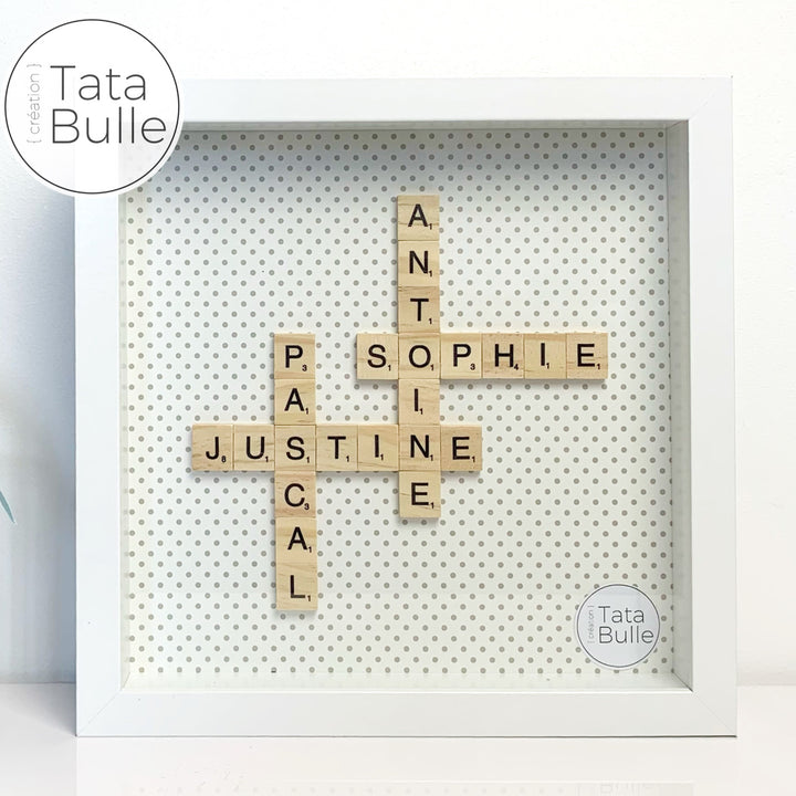 Cadre Scrabble Famille - Blanc