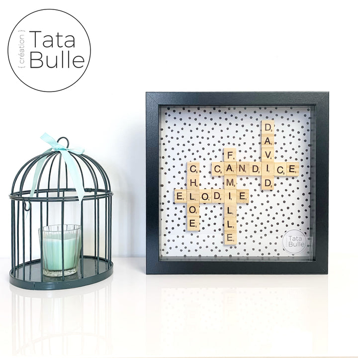 Cadre Scrabble Famille - Noir