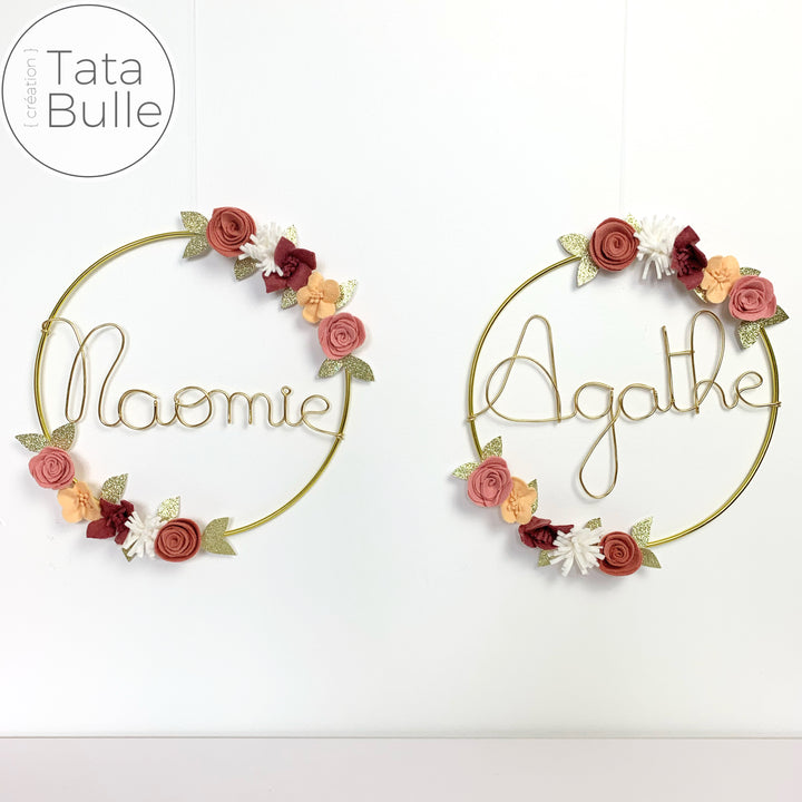 Couronne Prénom Fleurie à personnaliser