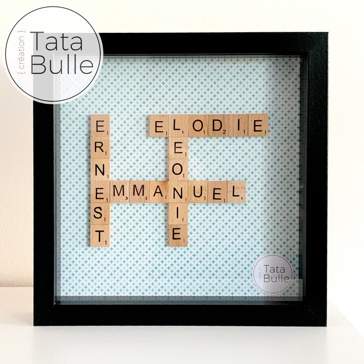 Cadre Scrabble Famille - Noir