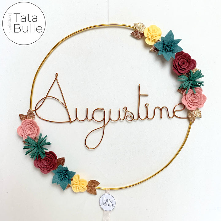 Couronne Prénom Fleurie XL  à personnaliser