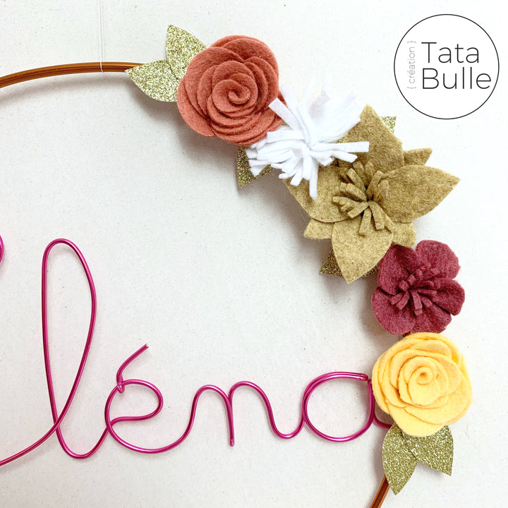 Couronne Prénom Fleurie à personnaliser