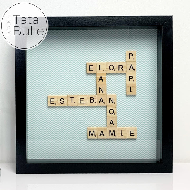 Cadre Scrabble Famille - Noir