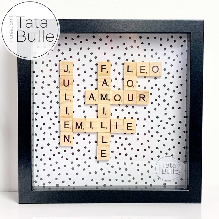 Cadre Scrabble Famille - Noir
