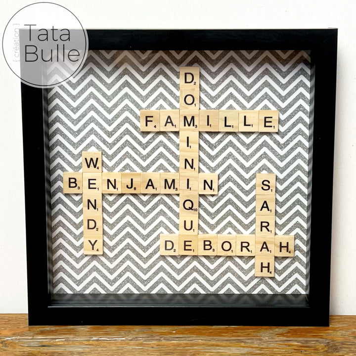 Cadre Scrabble Famille - Noir