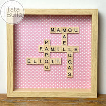 Charger l'image dans la galerie, Cadre Scrabble Famille - Bois Clair