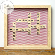 Charger l'image dans la galerie, Cadre Scrabble Famille - Bois Clair