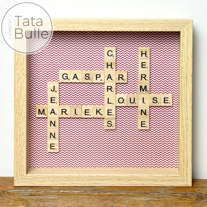 Cadre Scrabble Famille - Bois Clair