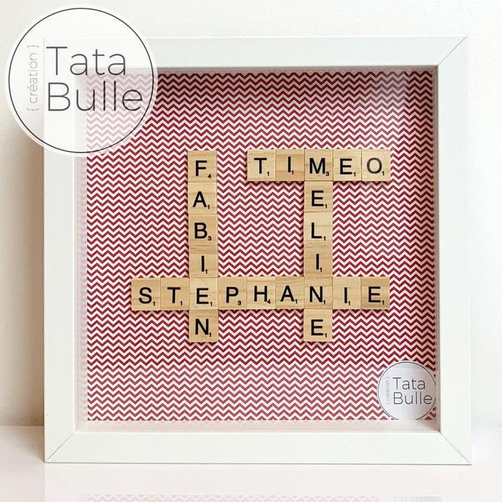 Cadre Scrabble Famille - Blanc