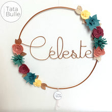 Charger l'image dans la galerie, Couronne Prénom Fleurie XL  à personnaliser