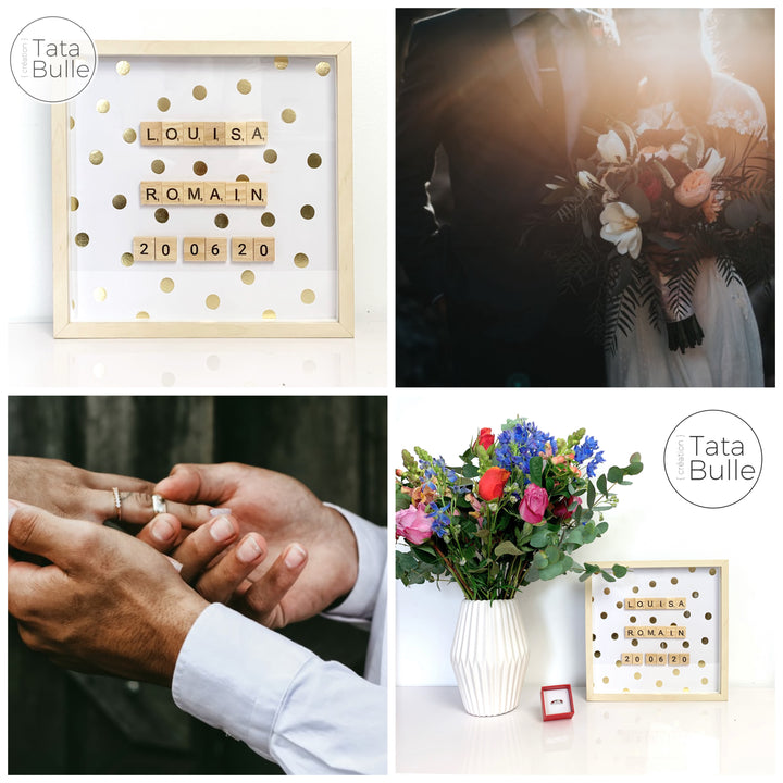 Cadre Scrabble Mariage - Save the date