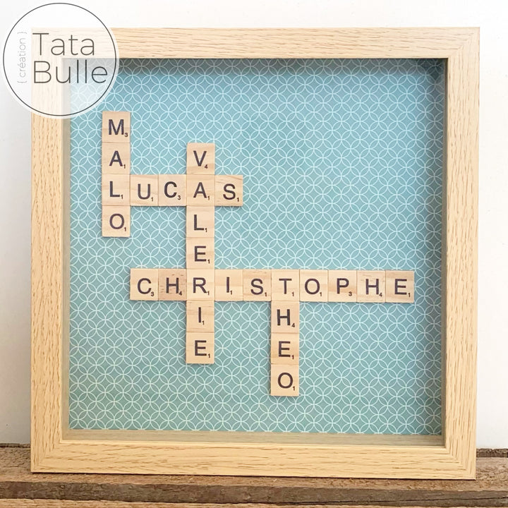 Cadre Scrabble Famille - Bois Clair