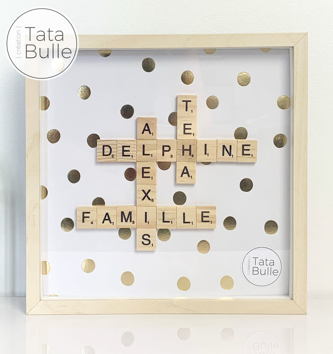 Cadre Scrabble Famille - Bois Clair