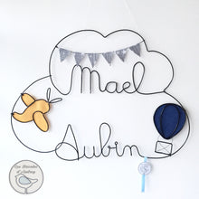 Charger l&#39;image dans la galerie, Mobile Prénom Nuage Jumeaux à personnaliser