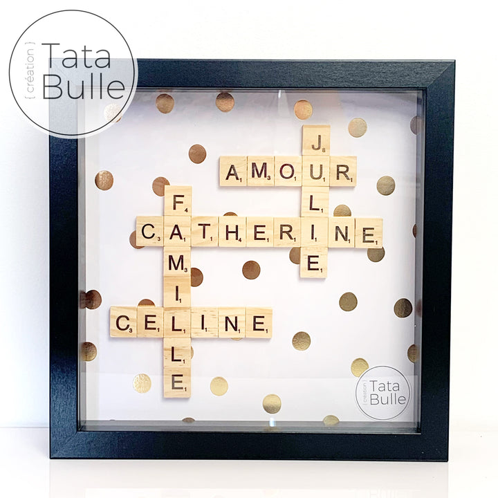 Cadre Scrabble Famille - Noir