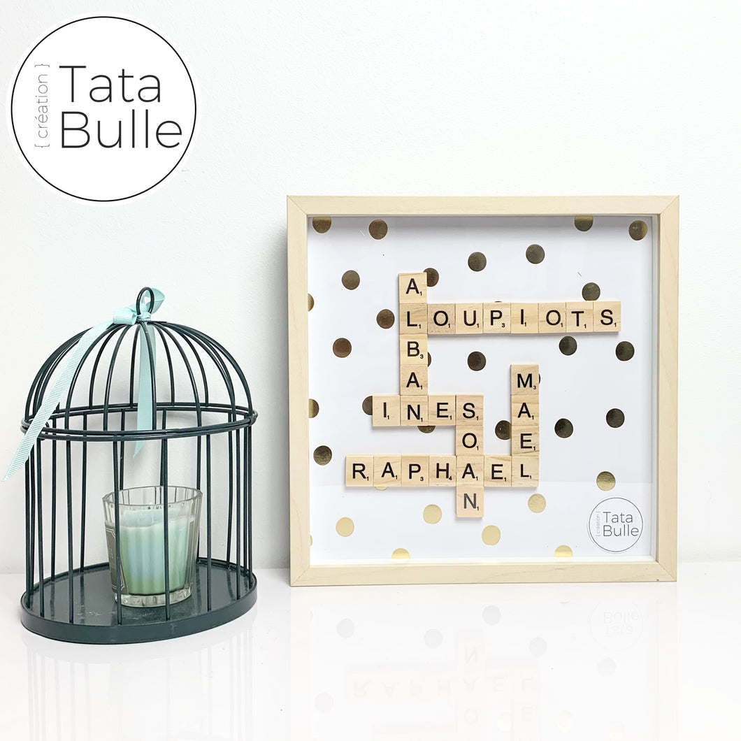 Cadre Scrabble Famille - Bois Clair