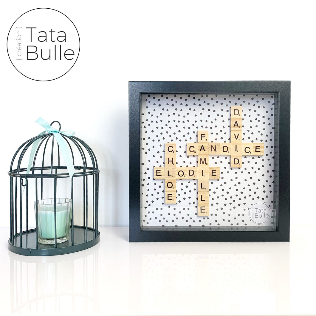 Cadre Scrabble Famille - Noir
