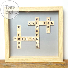 Charger l&#39;image dans la galerie, Cadre Scrabble Famille - Bois Clair