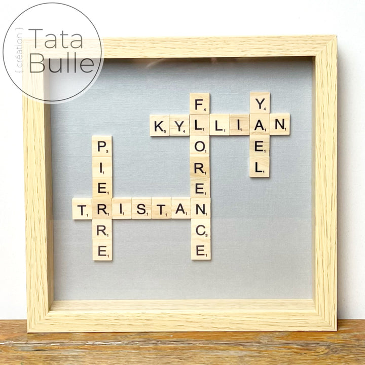 Cadre Scrabble Famille - Bois Clair