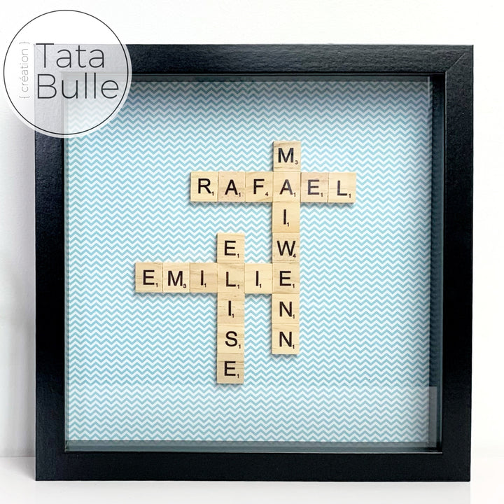 Cadre Scrabble Famille - Noir