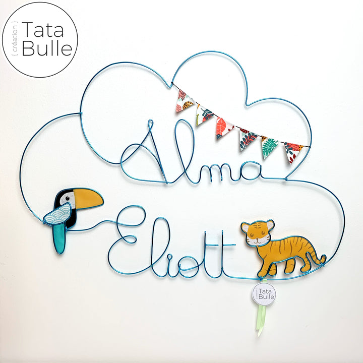 Mobile Prénom Nuage Jumeaux à personnaliser