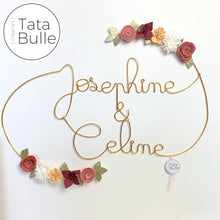 Charger l&#39;image dans la galerie, Prénom Double Fleuri à personnaliser