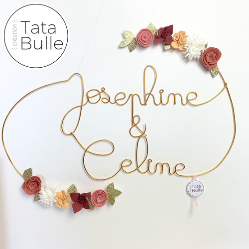 Prénom Double Fleuri à personnaliser