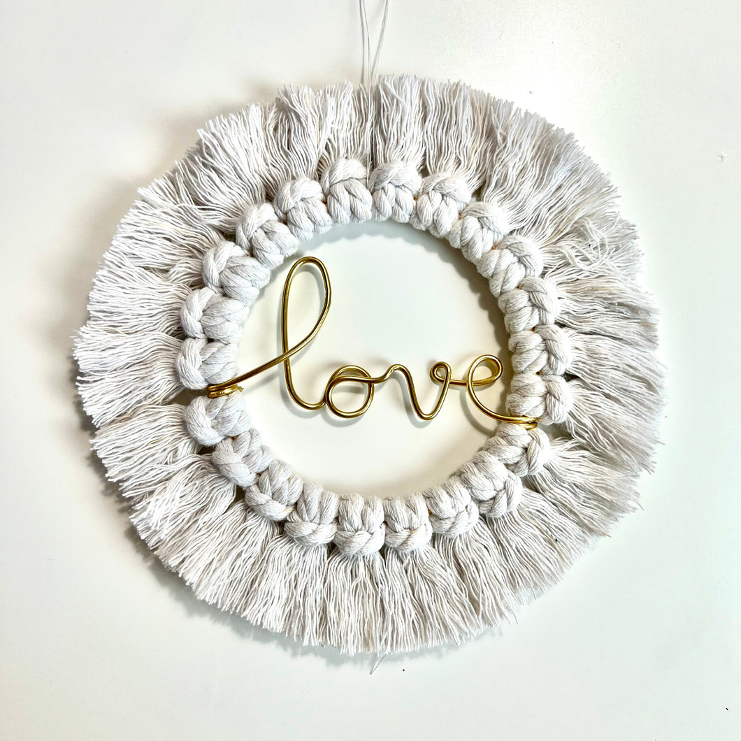 Mini couronne macramé - Love