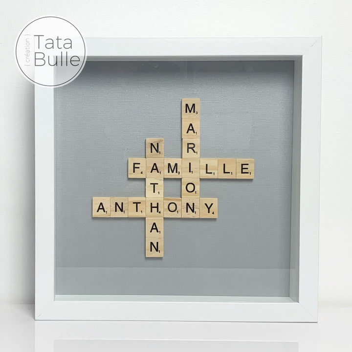 Cadre Scrabble Famille - Blanc