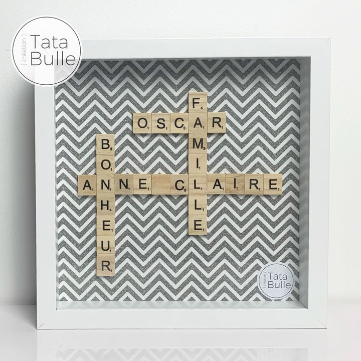 Cadre Scrabble Famille - Blanc