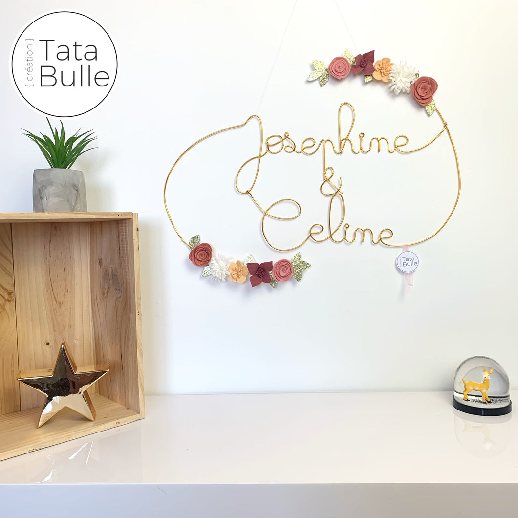 Prénom Double Fleuri à personnaliser