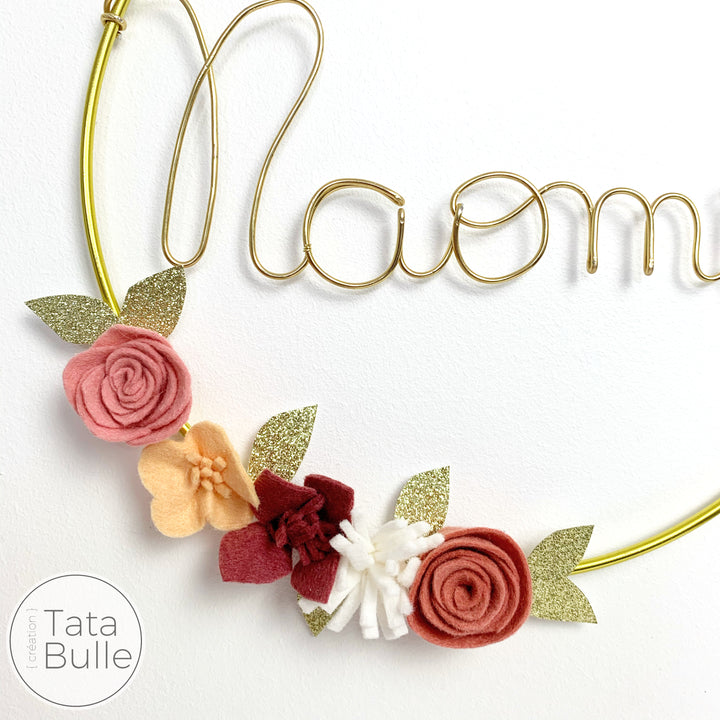 Couronne Prénom Fleurie à personnaliser