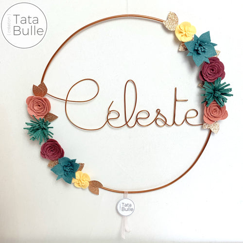 Couronne Prénom Fleurie XL  à personnaliser