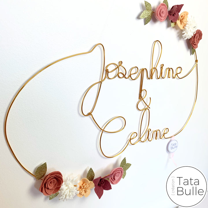 Prénom Double Fleuri à personnaliser