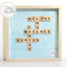 Charger l&#39;image dans la galerie, Cadre Scrabble Famille - Bois Clair