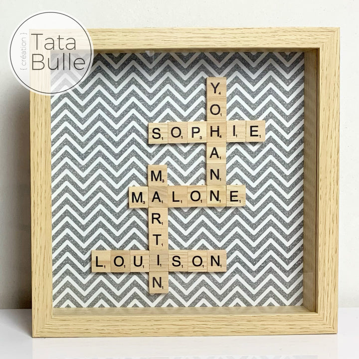 Cadre Scrabble Famille - Bois Clair