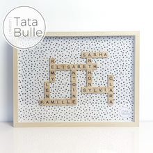 Charger l&#39;image dans la galerie, Cadre Scrabble Famille XL - Bois