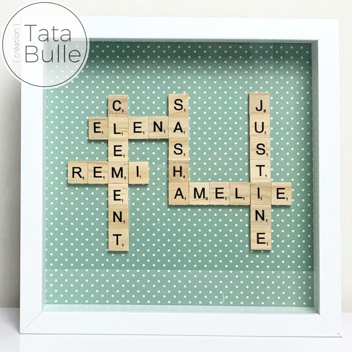 Cadre Scrabble Famille - Blanc